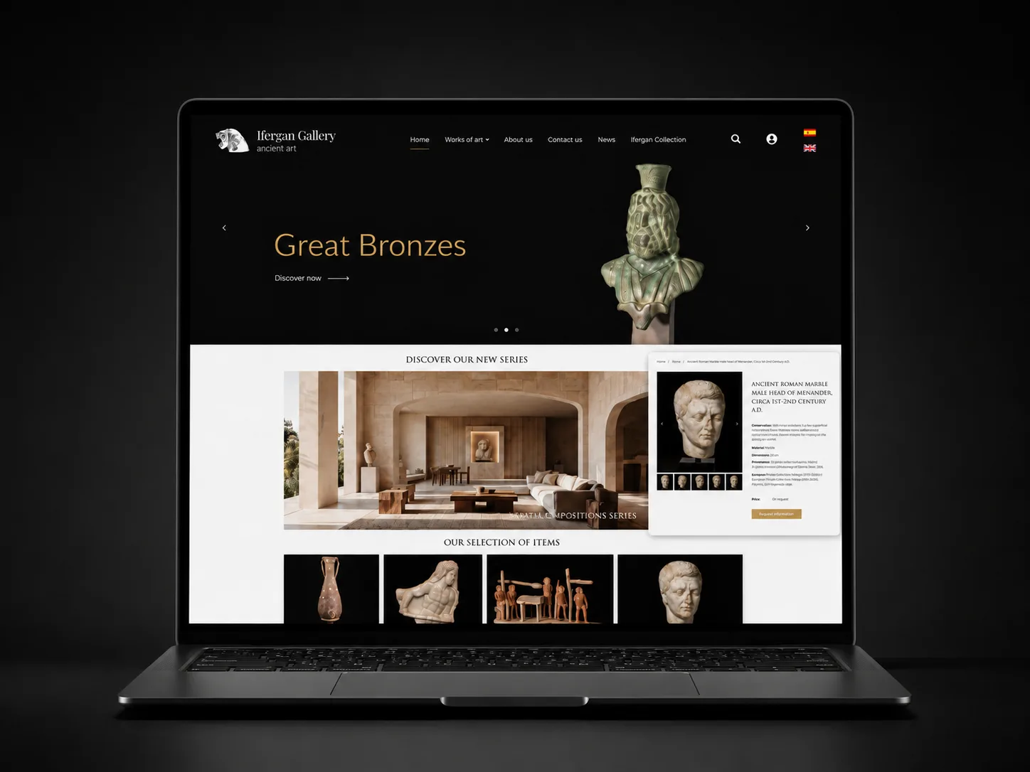 La tienda online del grupo en un portátil
